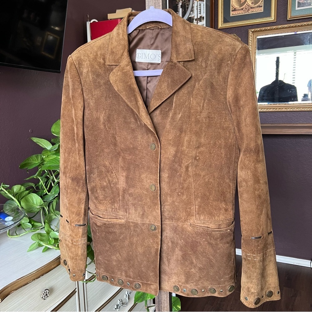 Vintage Gimo’s Suede Leather Blazer Jacket Coin Detailing EU 42 / US 4/6